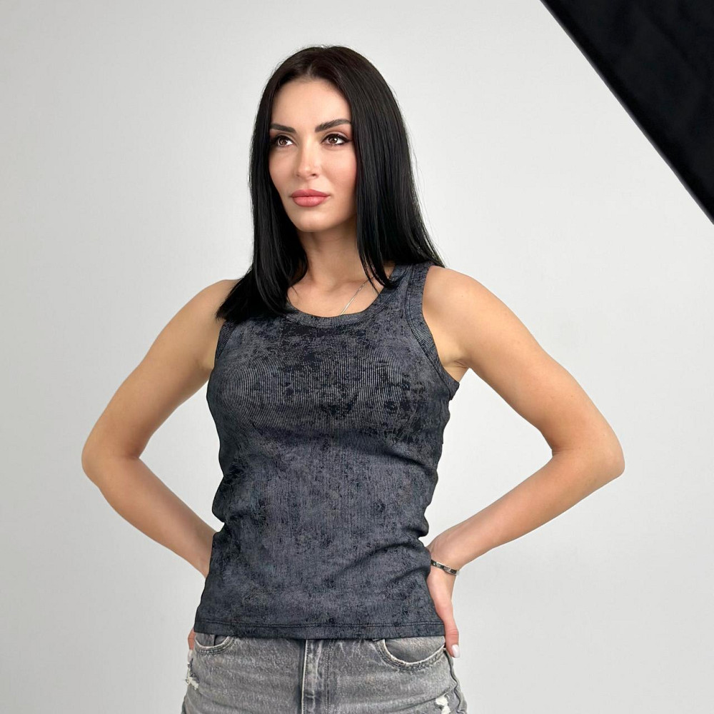 Трикотажна жіноча майка тай-дай Design 42-44, Чорний Київ - фото 3