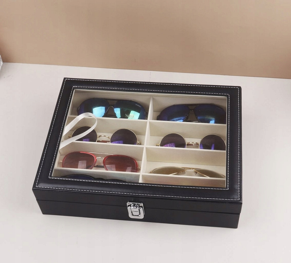 Шкатулка - органайзер для зберігання окулярів 8 відділень Soulima (8512) Black Нововолинськ - фото 9