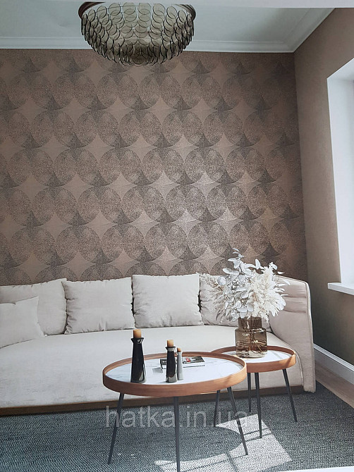 Шпалери метрові вінілові на флізелін Marburg Villa Romana абстракція геометрія золотисті коричневі сірі Київ - фото 1