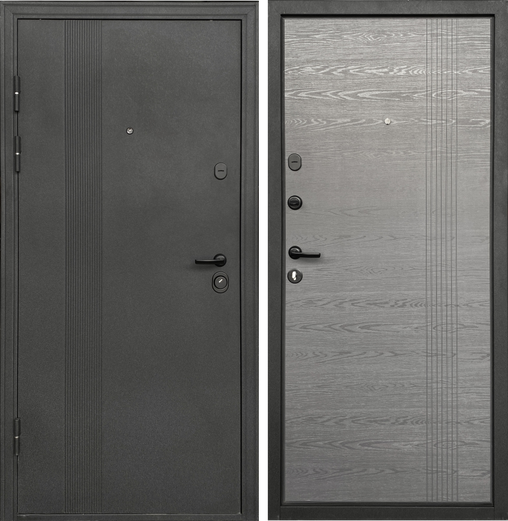 Вхідні двері БЦ Синевир Чорний муар + Дуб грифель 860х2050 см Звукоізольовані вхідні двері для дому Київ - фото 1