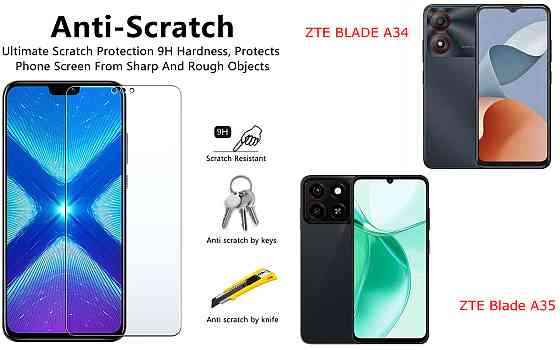 Захисне скло NeoGlass для ZTE BLADE A34, ZTE Blade A35 – надпрозоре та стійке Київ