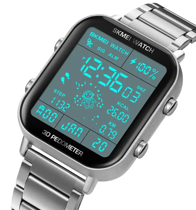 Чоловічий наручний годинник Skmei 1888 astronaut фітнес трекер (Сріблясті) Вінниця - фото 4