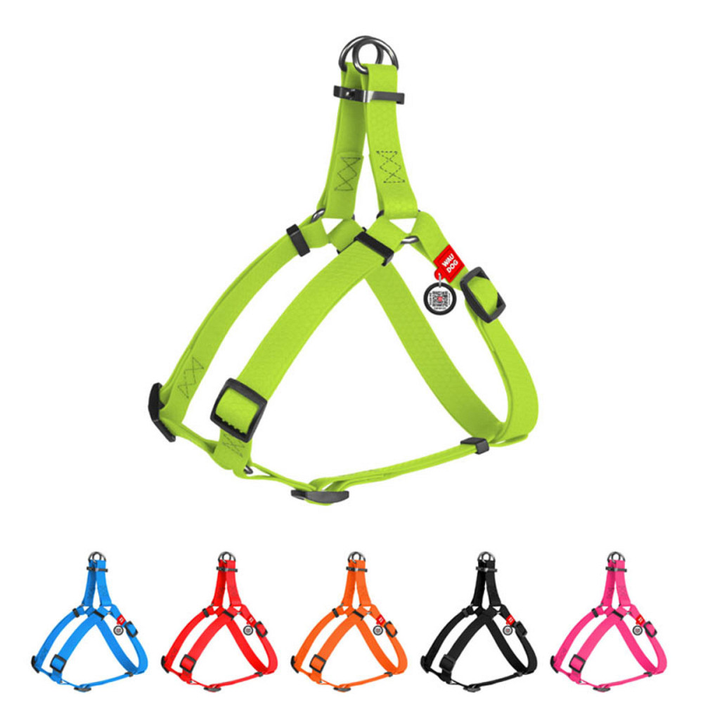 Шлея для собак водостійка WAUDOG Waterproof, з QR паспортом, металева пряжка-фастекс, Ш 15 мм, Дов 40-55 см салатовий Київ - фото 1