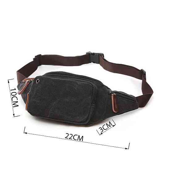 Сумка поясная текстильная Vintage 20085 Черная Киев