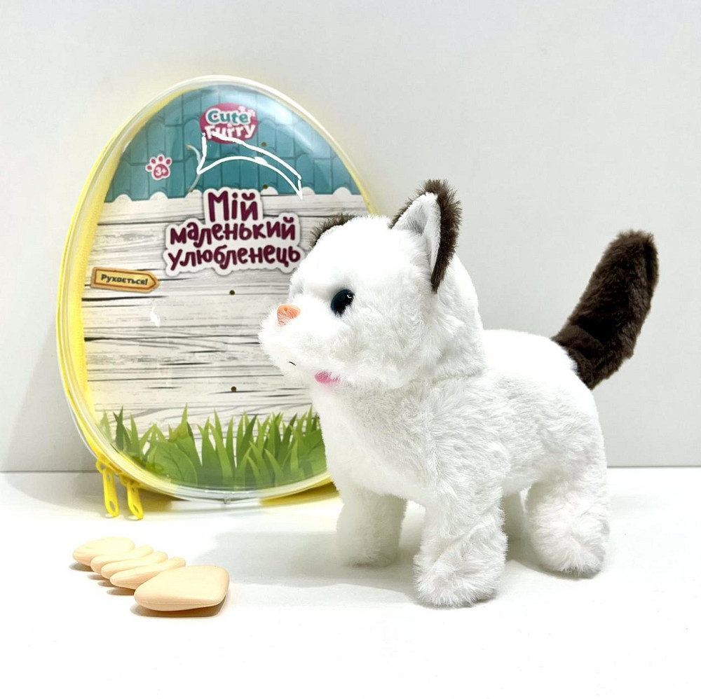 Кошеня інтерактивне ходить видає звуки ворушить хвостиком в рюкзаку Білий з чорним (777-23C) Чернігів - фото 4