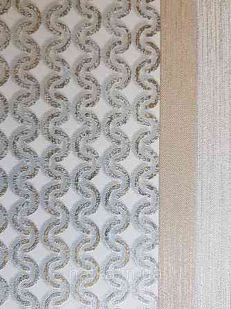 Шпалери метрові вінілові на флізелін Marburg Villa Romana геометрія смужки завитки сіре з коричневим Київ