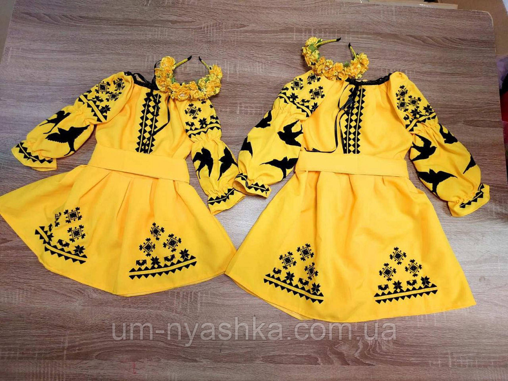 Сукня вишиванка жовта з ластівками 104-158 Кривий Ріг - фото 3