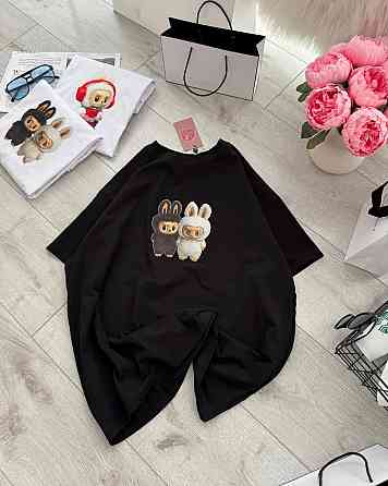 Женская повседневная оверсайз футболка LaBuBU турецкий кулир Черный Одесса