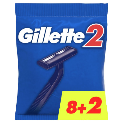 Бритва Gillette 2 одноразова 10 шт. (7702018874293/8700216169028) Вінниця - фото 1