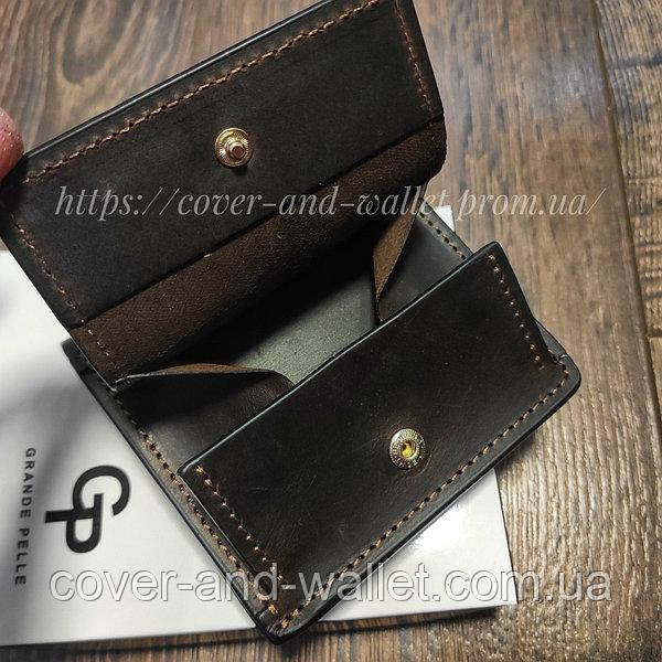 Компактний вертикальний портмоне на магнітах із натуральної шкіри Grande Pelle Lettera Київ - фото 6