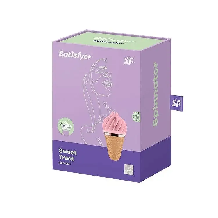 Мороженка-спиннатор Satisfyer Lay-On - Sweet Treat Pink/Brown, 10 режимов работы, водонепроницаемый Львов - изображение 2