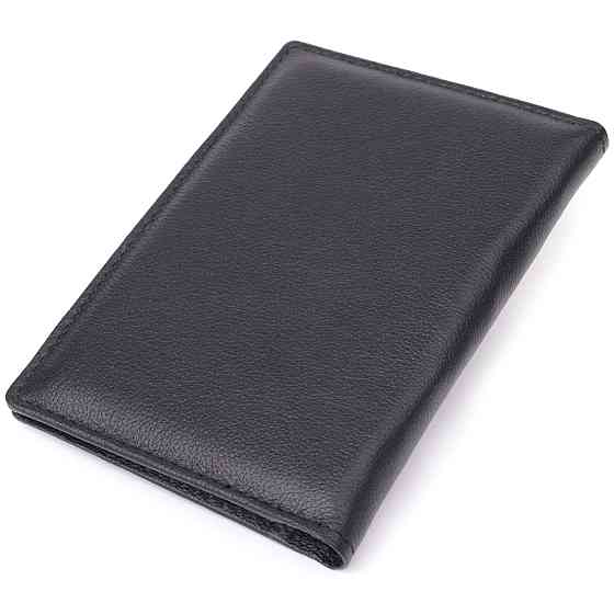 Стильная обложка на паспорт универсального формата из натуральной кожи ST Leather 23078 Черный Киев