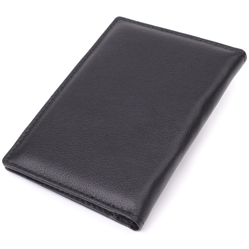 Стильная обложка на паспорт универсального формата из натуральной кожи ST Leather 23078 Черный Киев - изображение 2
