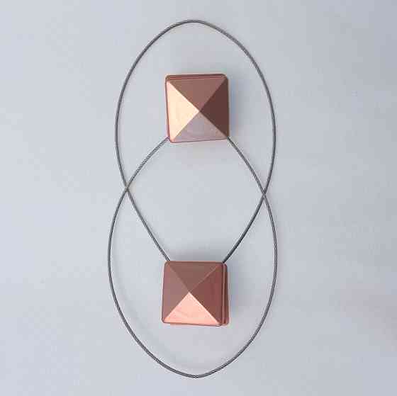 Магніти для штор і гардин Квадрат набір 2 шт Рожеве золото (81-283) Київ