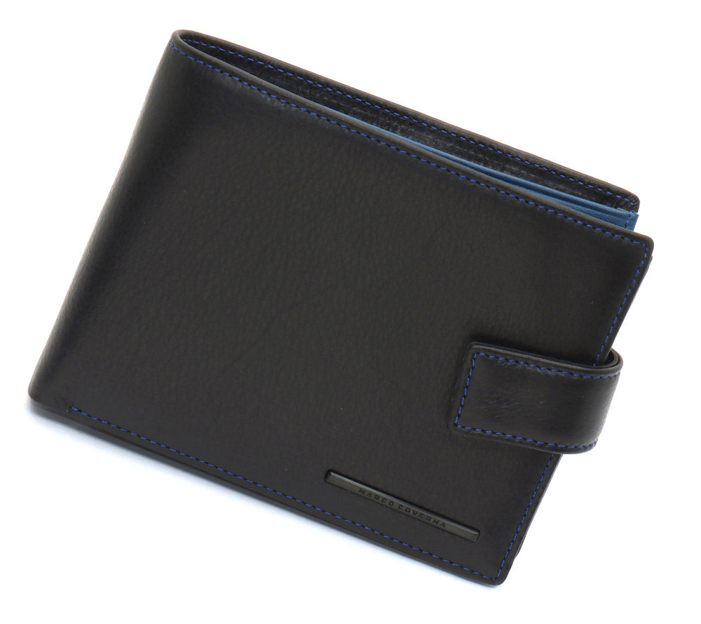 Чорний стильний чоловічий гаманець з блоком для документів із натуральної шкіри Marco Coverna MC-1006 A 1221 Київ - фото 3