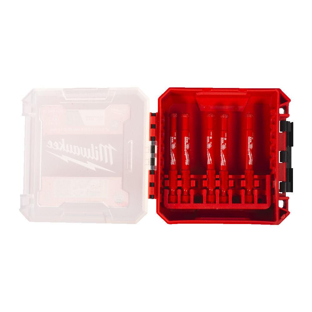 Набір коронок алмазних 1/4 Hex Diamond Max o6 мм MILWAUKEE (5шт), пластиковий кейс Одеса - фото 1