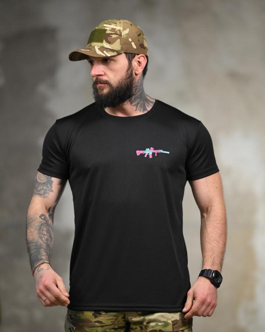 Тактична футболка SELION Gun black ТР6766 Одеса - фото 2