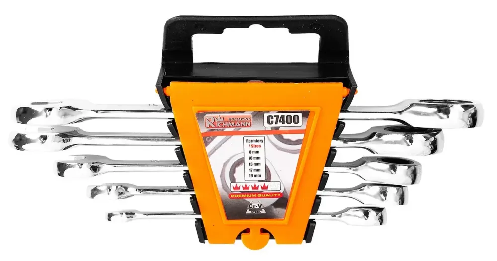 Набір ключів рожково-накидних Richmann з трещіткою 5 шт 8-19 мм (C7400) Коломия - фото 4