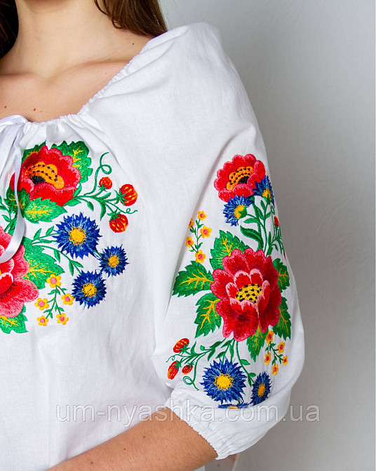 Жіноча натуральна вишиванка "Галіція" для жінок і дівчаток-підлітків біла Кривий Ріг - фото 4