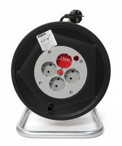 Подовжувач на котушці з заземленням та запобіжником 25 м 3х1,0 кв.мм APRO Харків - фото 1