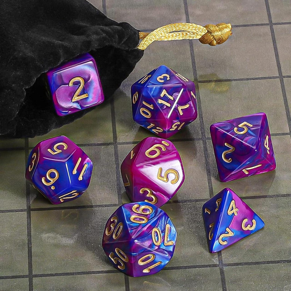 Набір пластикових многогранних ігрових кубиків 7 шт Київ - фото 5