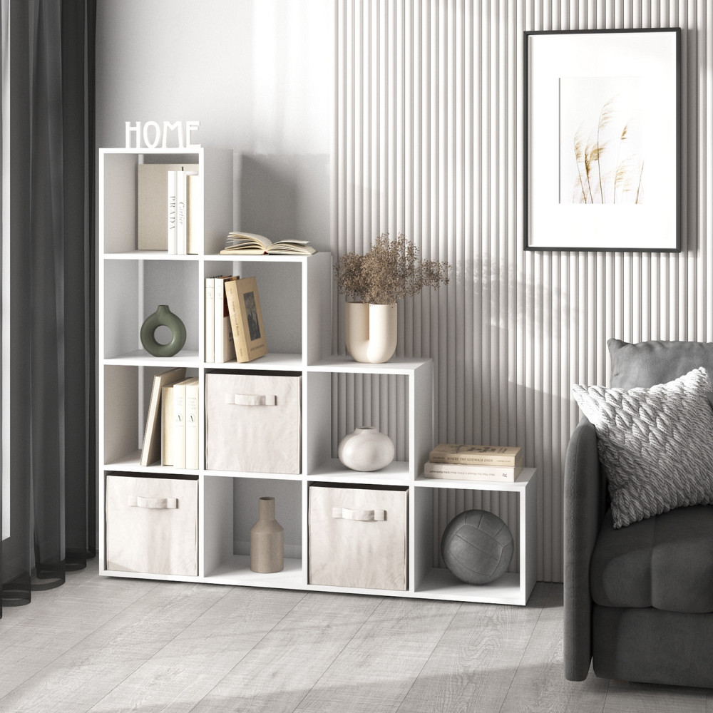 Стелаж VAYS M-40, книжкова полиця з 10 комірками, етажерка для дому, іграшок і декору, ЛДСП, 143×29×143 см Львів - фото 1
