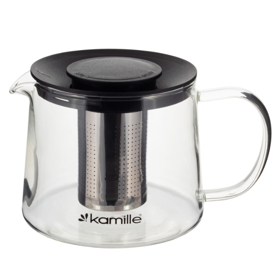 Заварник 1000мл зі з'ємним ситечком скло/нержавіюча сталь 0776M KAMILLE Житомир - фото 2