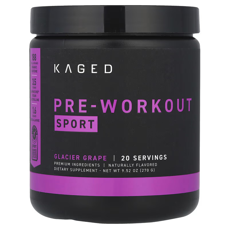 Предтренировочный комплекс Kaged Muscle Pre-Workout Sport 270 г, Glacier Grape Луцк - изображение 1