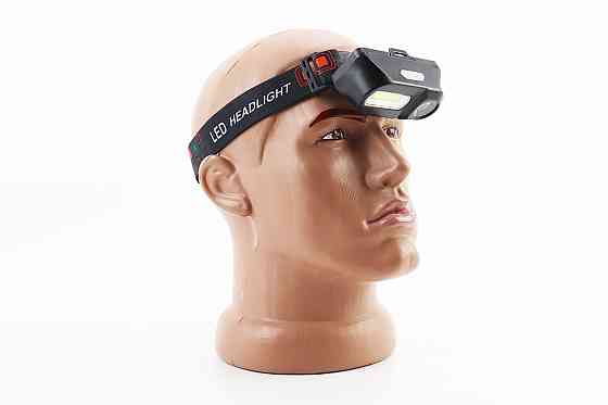 Ліхтар налобний 1+12 діодів 180 lumen, Li-ion 3.7V 6800mAh зарядка від USB, вологозахисний, чорний KX-1804 Киев