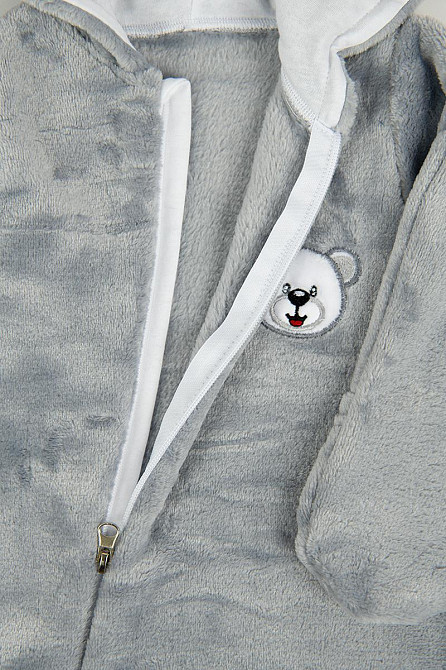 Комбинезон теплый для новорожденных с ушками, велсофт  топ Крохатушка одяг Киев - изображение 3