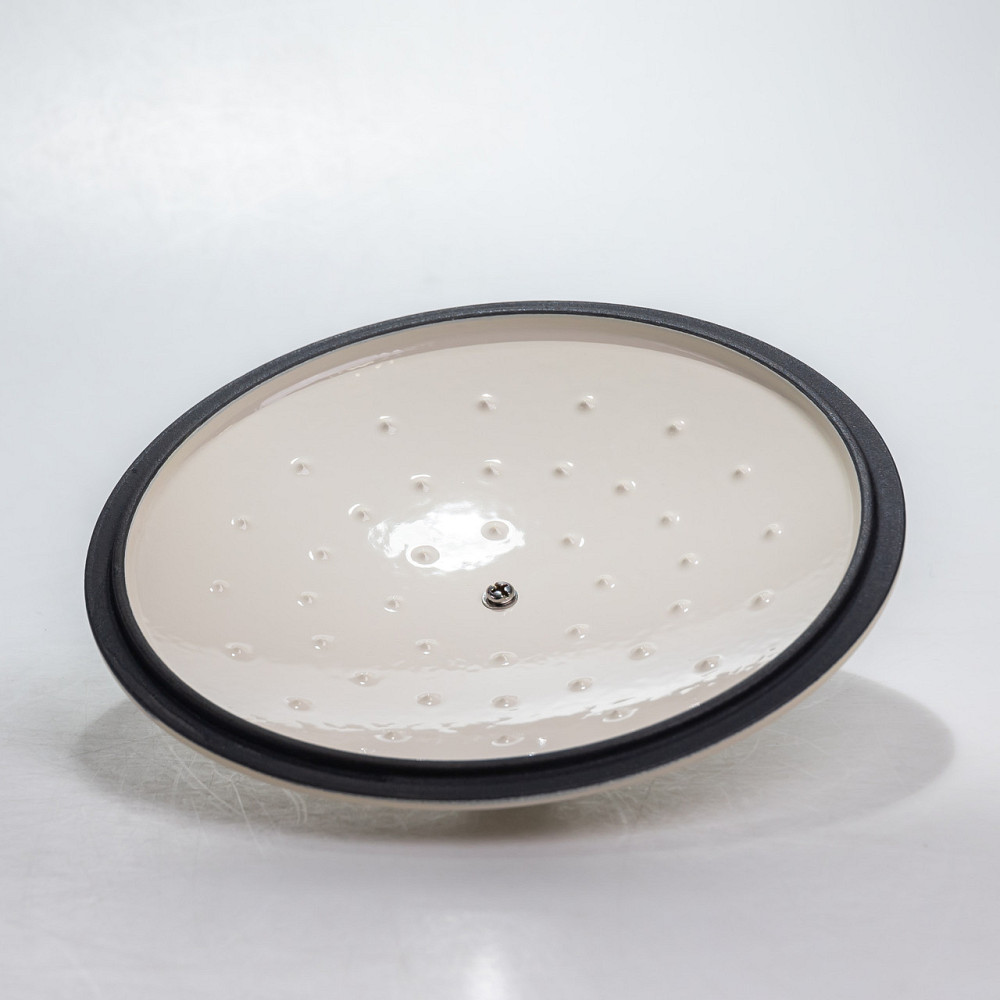 Каструля чавунна 2.5 л емальована з кришкою посуд для тушкування запікання томління кухонна Біла HP-1-14-WHITE Київ - фото 5