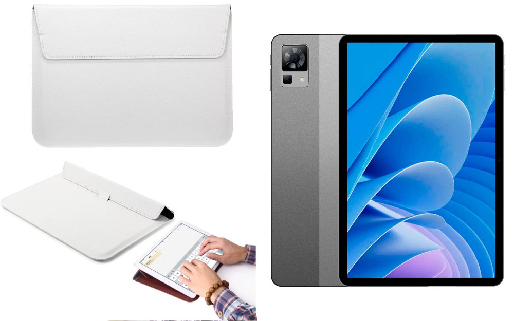 Чохол-конверт VitoCase для Doogee T30, з функцією підставки для планшета Чорний Білий Київ - фото 1