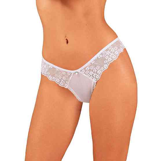 Напівпрозорі трусики Obsessive Heavenlly panties XL/2XL, відкриті сідниці Sex Aura Київ