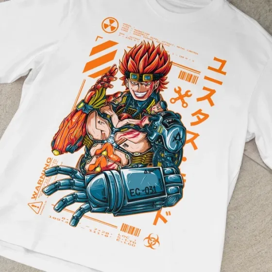 Футболка чоловіча з  принтом Ван Пис Кібер Юстасс Кид W Розмір 48 Anime0049 Дніпро