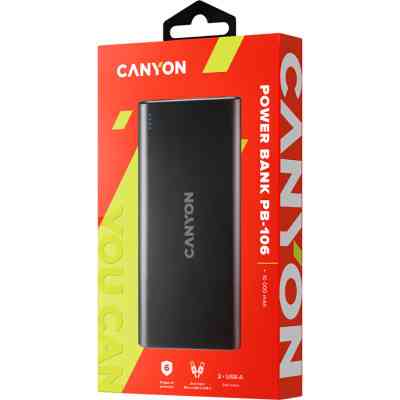Батарея універсальна Canyon PB-106 10000mAh Input 5V/2A, Output 5V/2.1A(Max) (CNE-CPB1006B) Вінниця