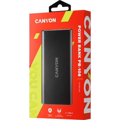 Батарея універсальна Canyon PB-106 10000mAh Input 5V/2A, Output 5V/2.1A(Max) (CNE-CPB1006B) Вінниця - фото 5