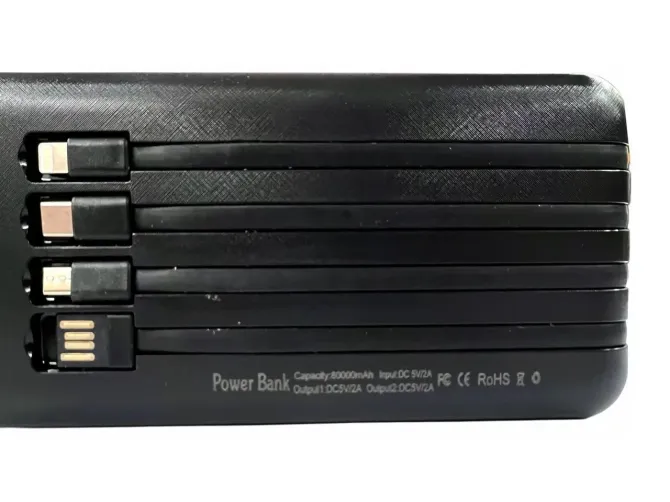 Зовнішній акумулятор (power bank) 80000мАг 8Вт Solar для зарядки пристроїв, з сонячною батареєю Київ - фото 5