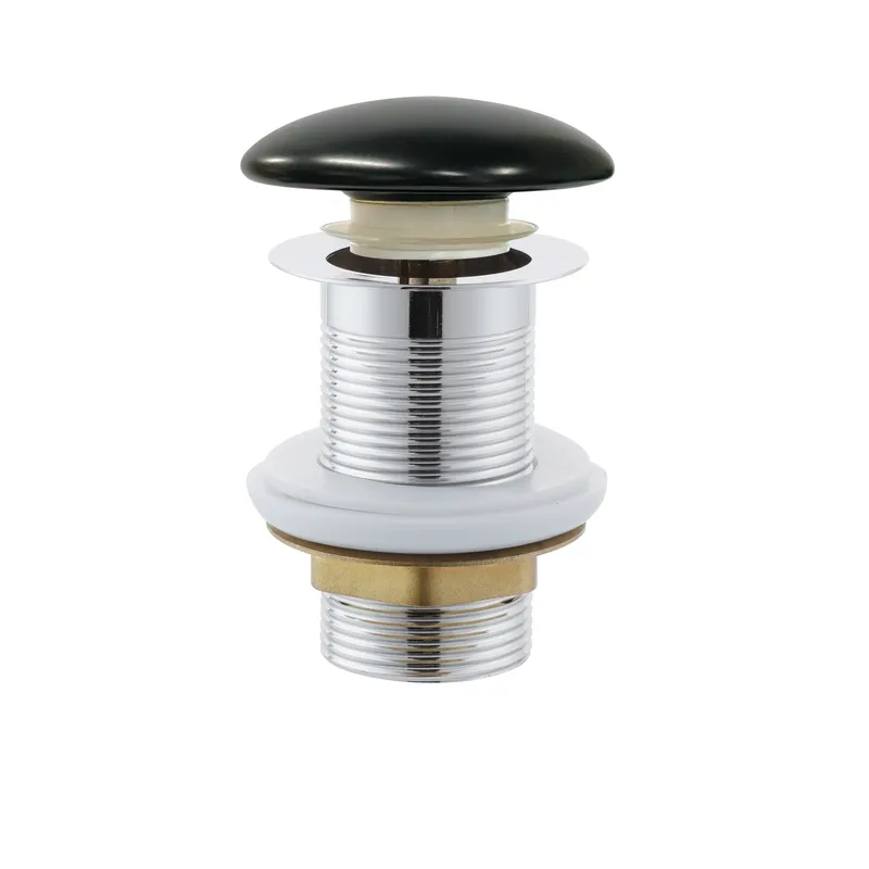 Донный клапан для раковины без перелива Mixxus POP-UP-09 BLACK автоматический (Click-Clack) (Черная керамическая накладка) 1 1/4'' Киев - изображение 1