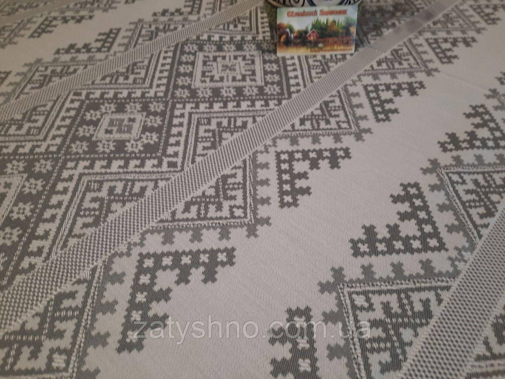 Вишита скатертина сіра вишивка Київ - фото 5