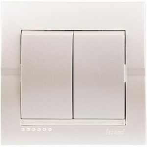 DERIY перлинно-білий металік Вимикач внутрішній 2кл Лезард Житомир - изображение 1