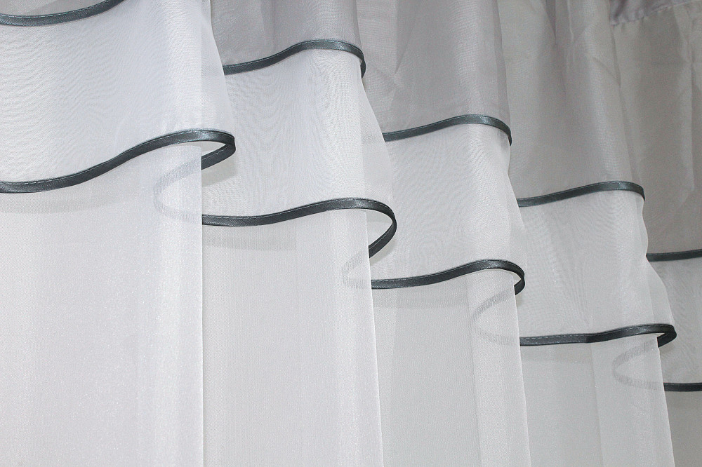 Кухонна гардина VR-Textil № 036к арка білий з сірий 270х170 см (52-0062) Київ - фото 3