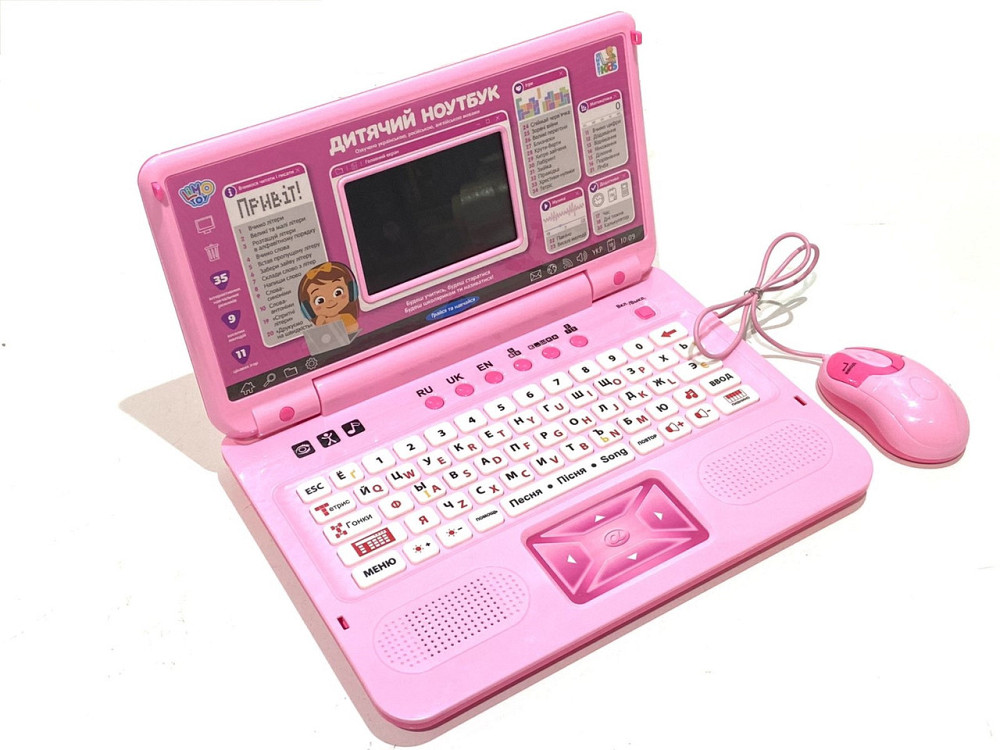 Ноутбук дитячий Limo Toy інтерактивний 35 функцій Рожевий (SK 7442) Чернігів - фото 1