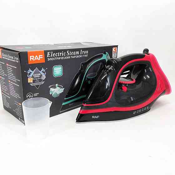 Праска парова RAF R.1250 з керамічною підошвою та функцією самоочищення 2200 Вт. EO-457 Колір: червоний Київ