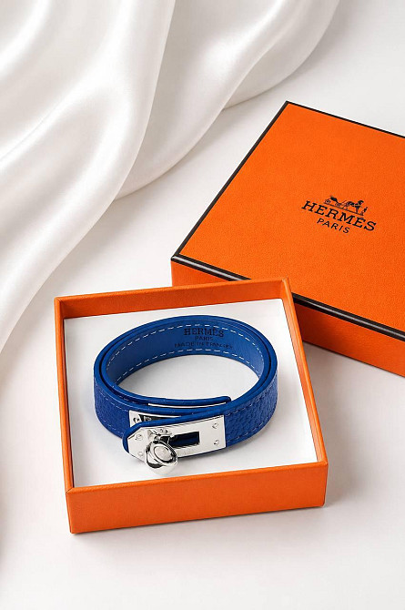 Кожаный браслет Hermes на два оборота белый | Наматывающийся браслет на руку | Браслет Hermes Одесса - изображение 16