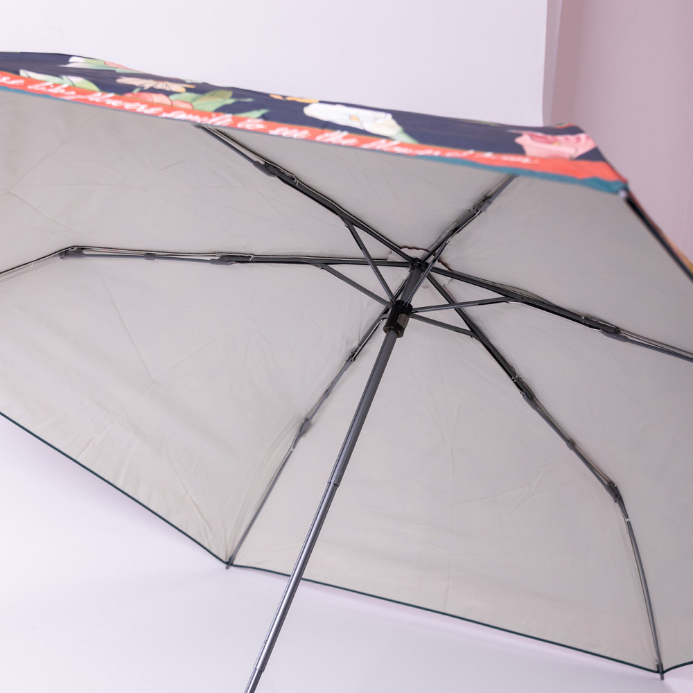 Парасолька механічна елегантна з принтом міцна надійна з поліестеру діаметр 99 см Чорний HP-23-15B Коломыя - изображение 4