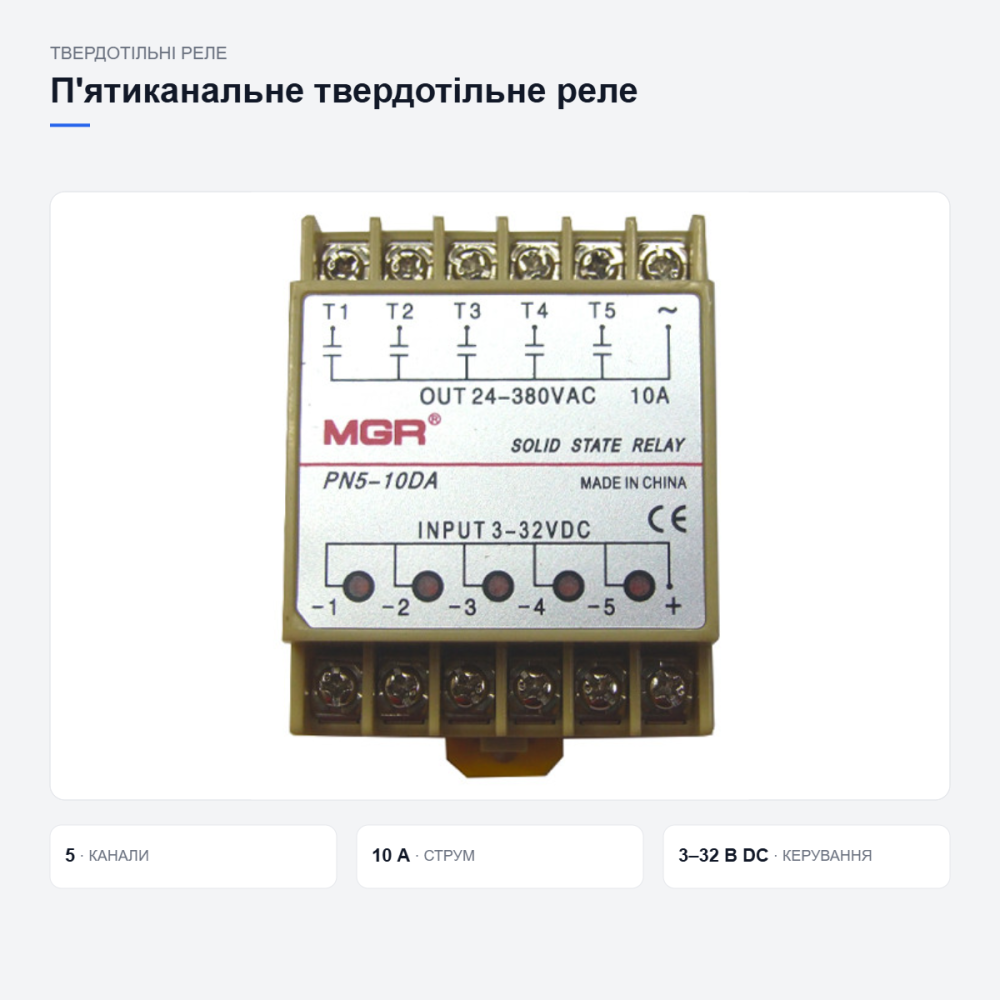 П’ятиканальне твердотільне реле для автоматики Київ - фото 3