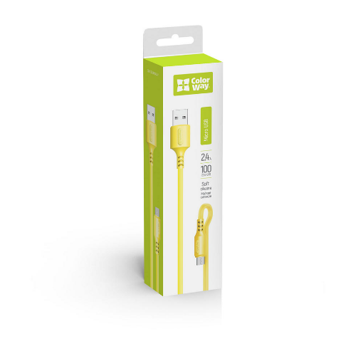 Кабель USB MicroUSB ColorWay CW-CBUM043-Y 2,4A 1м жовтий Житомир - фото 3