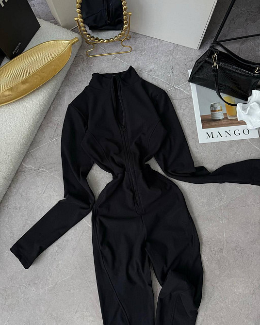 Жіночий теплий комбінезон на блискавці з перестрочками пума Одеса - фото 3