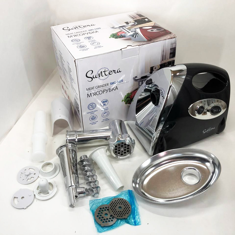 Мясорубка для профессиональной кухни SMG-5420B 1800 Вт, Электромясорубка бытовая с насадкой для колбасы WY-59 Львов - изображение 3