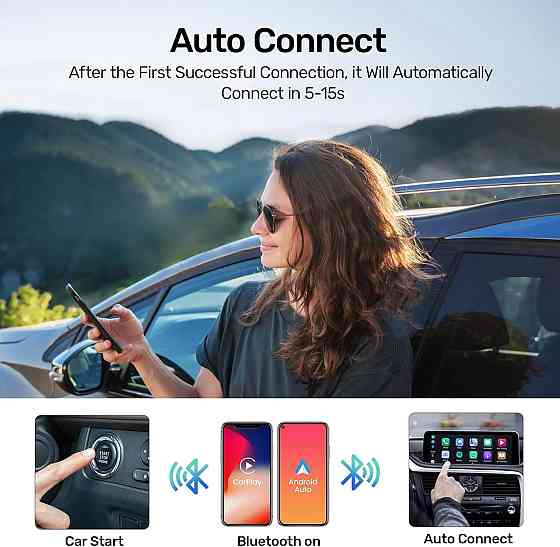 Автомобільний бездротовий адаптер Alxum для CarPlay Android Auto, для авто з дротовим CarPlay, Plug  Київ
